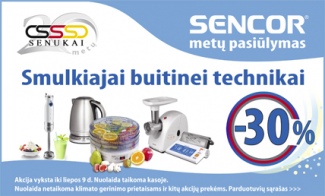 -30% smulkiajai buitinei technikai SENUKUOSE!