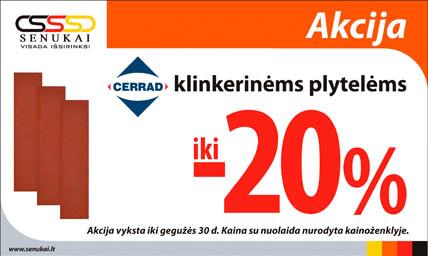 Nuolaidos "CERRAD" klinkerinėms plytelėms iki 20%